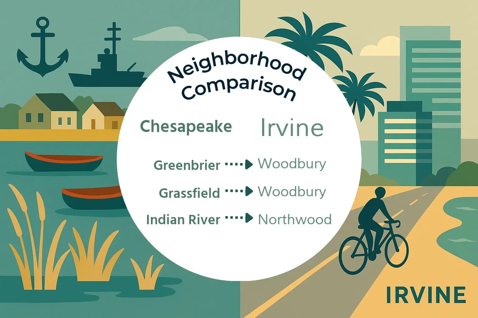 Chesapeake vs Irvine Neighborhood Comparison