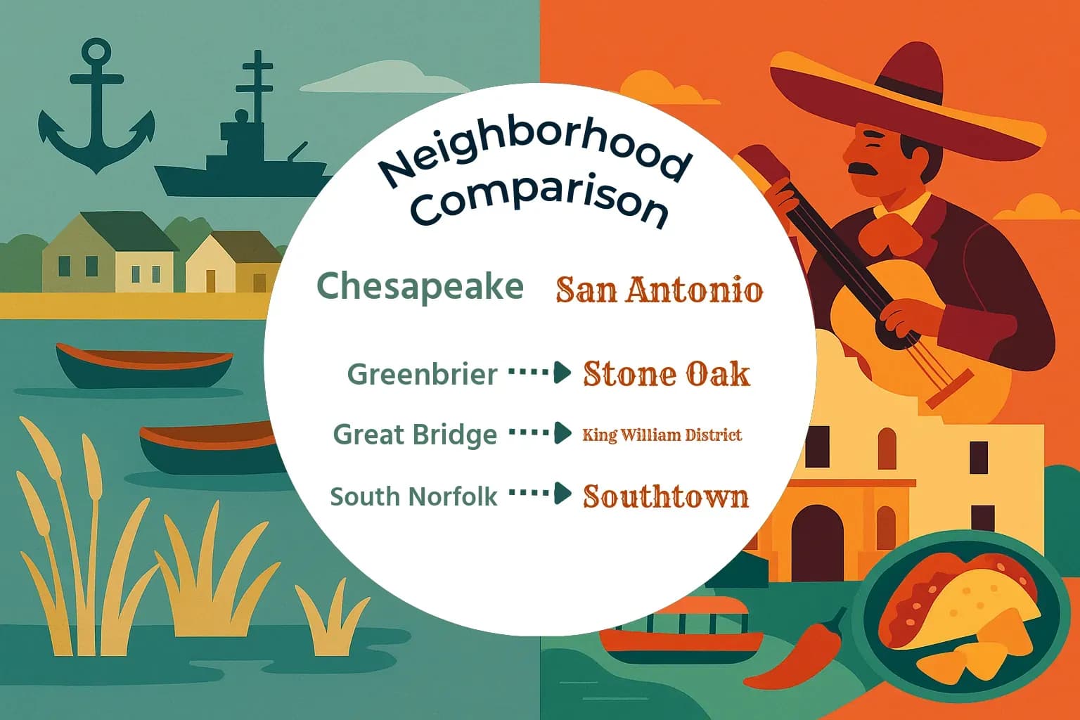 Chesapeake vs San Antonio Neighborhood Comparison