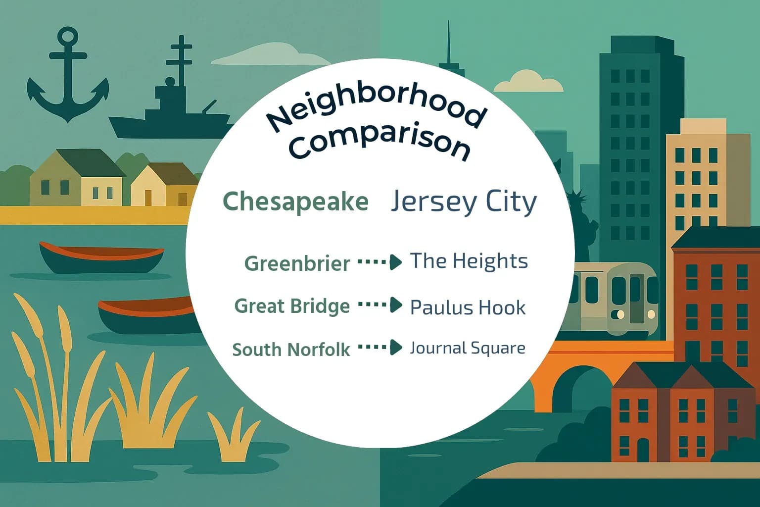 Chesapeake vs Jersey City Neighborhood Comparison