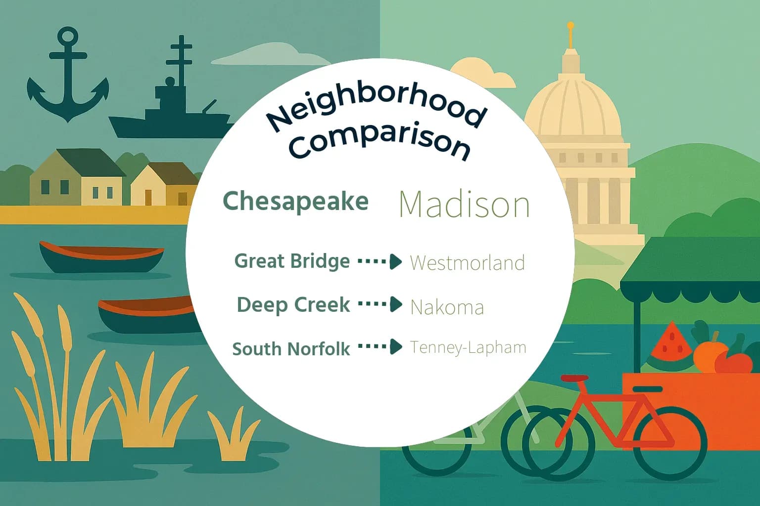 Chesapeake vs Madison Neighborhood Comparison