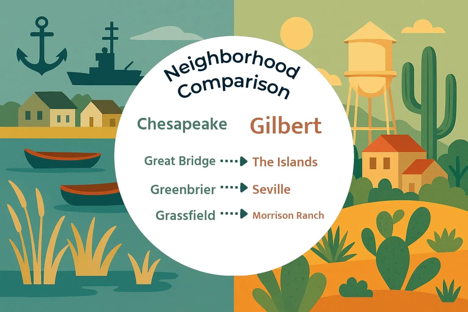 Chesapeake vs Gilbert Neighborhood Comparison