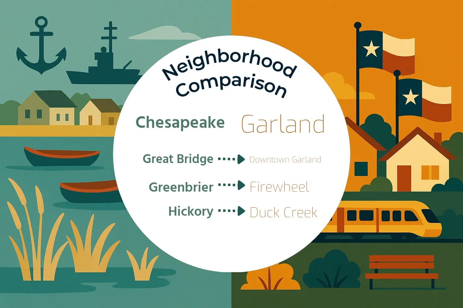 Chesapeake vs Garland Neighborhood Comparison