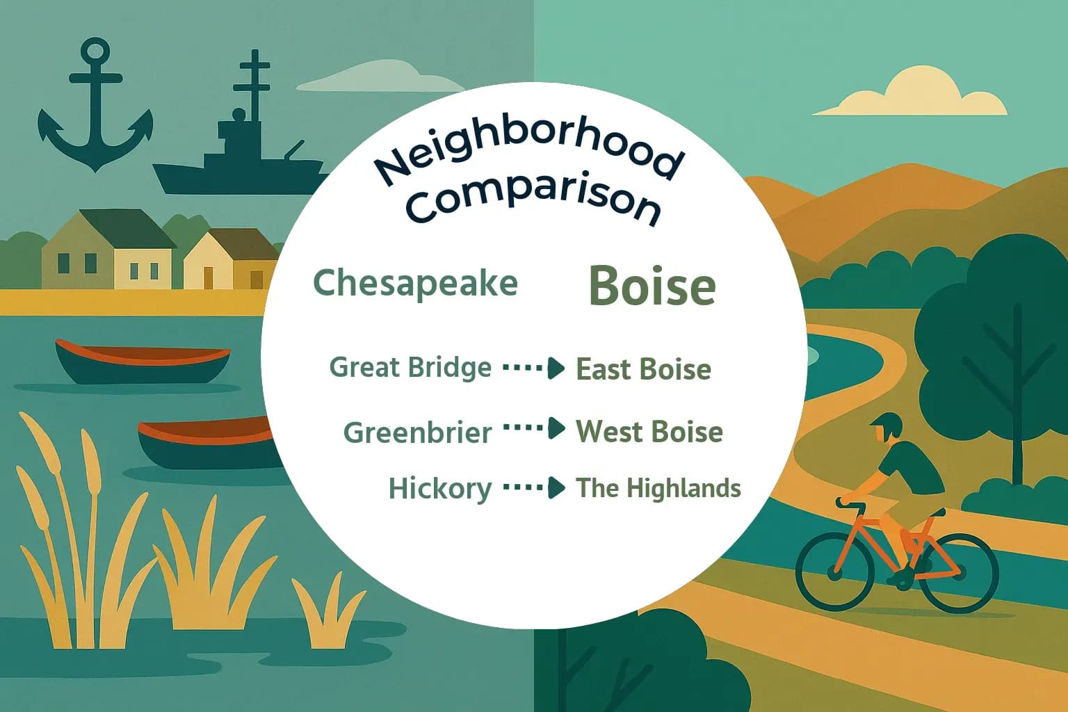 Chesapeake vs Boise Neighborhood Comparison