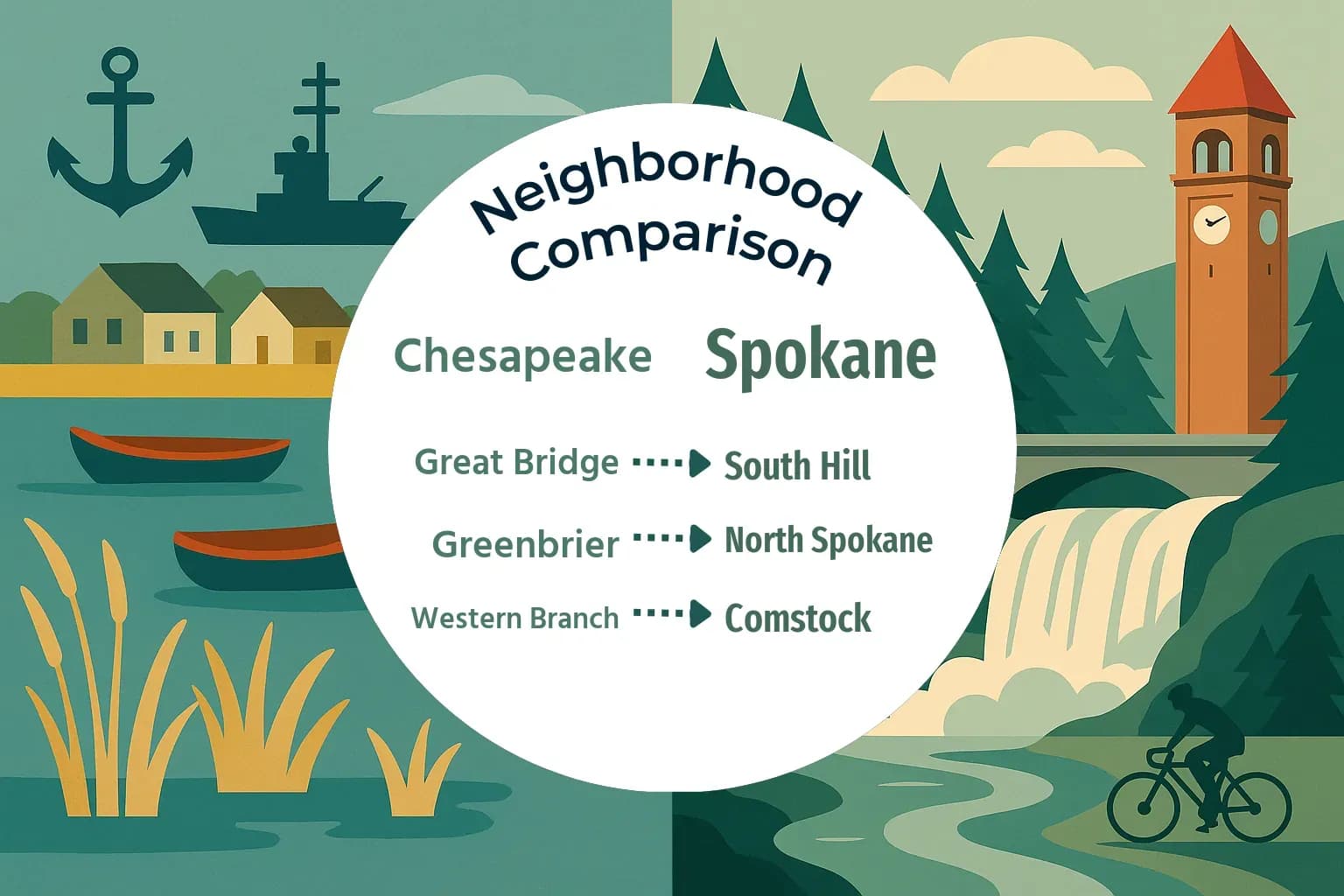 Chesapeake vs Spokane Neighborhood Comparison