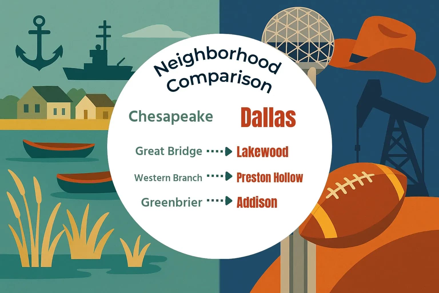 Chesapeake vs Dallas Neighborhood Comparison