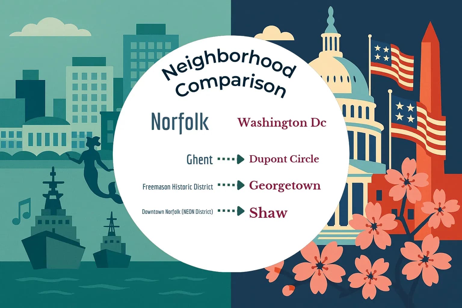 Norfolk vs Washington DC Neighborhood Comparison