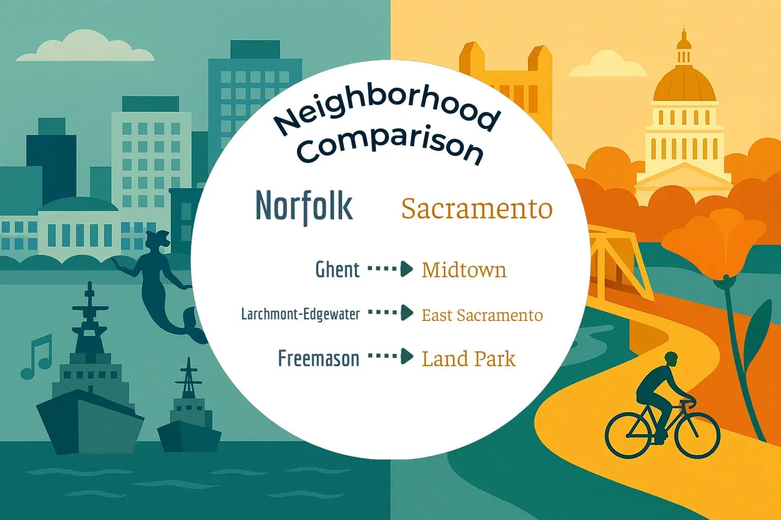 Norfolk vs Sacramento Neighborhood Comparison