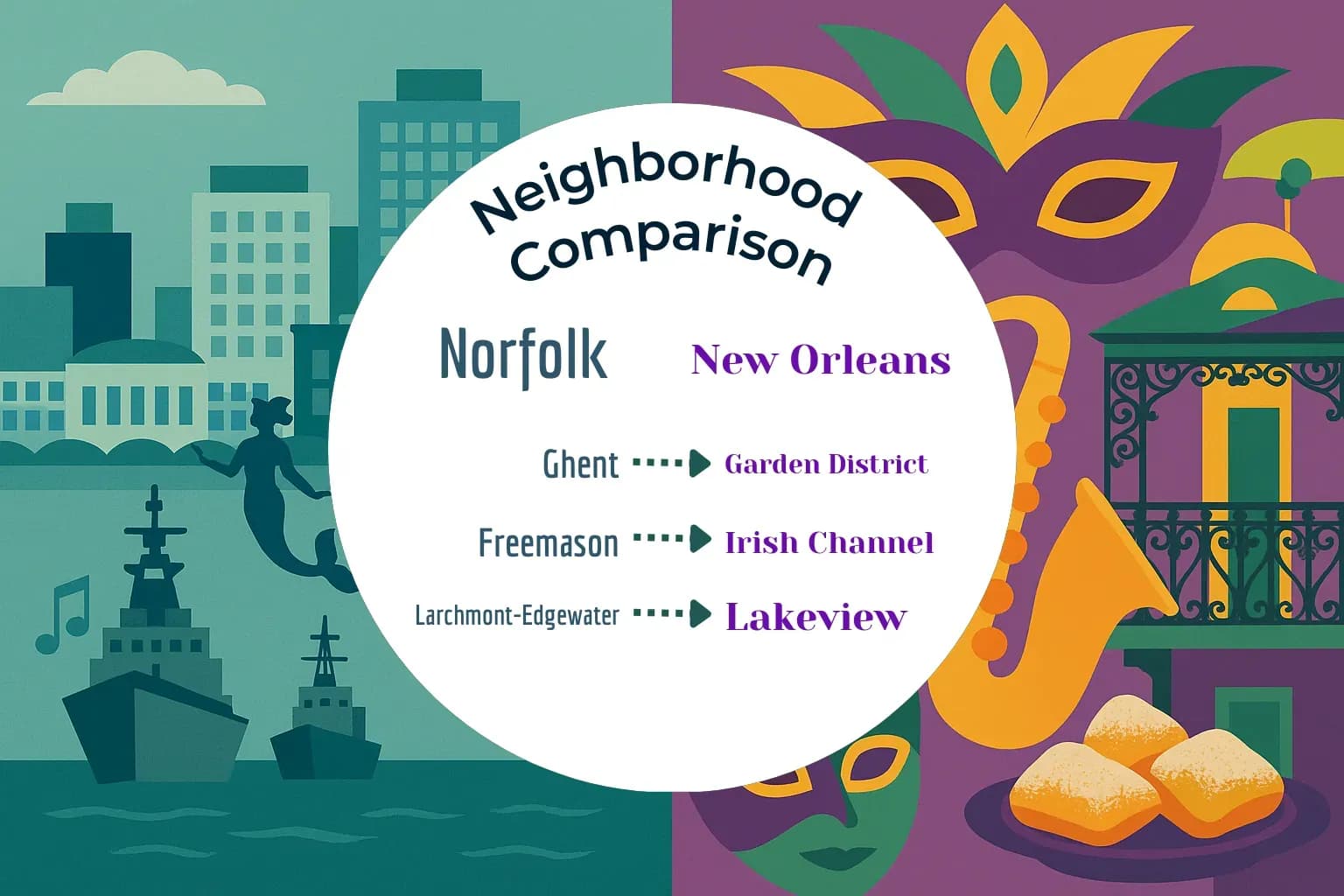 Norfolk vs New Orleans Neighborhood Comparison