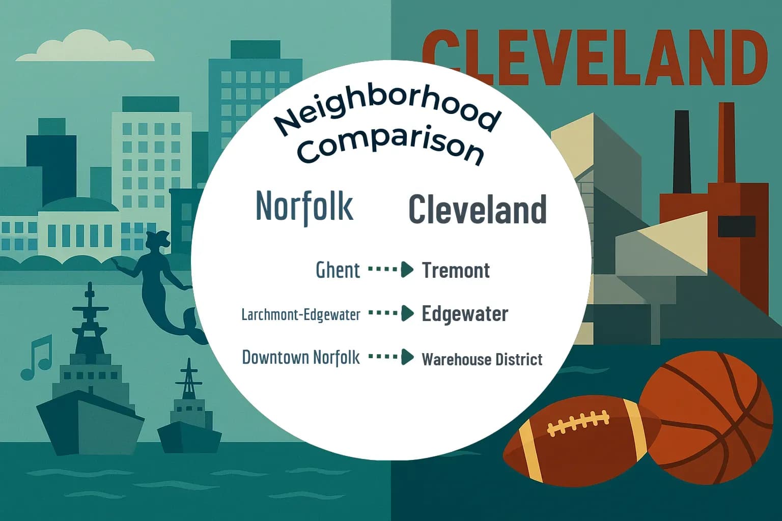 Norfolk vs Cleveland Neighborhood Comparison