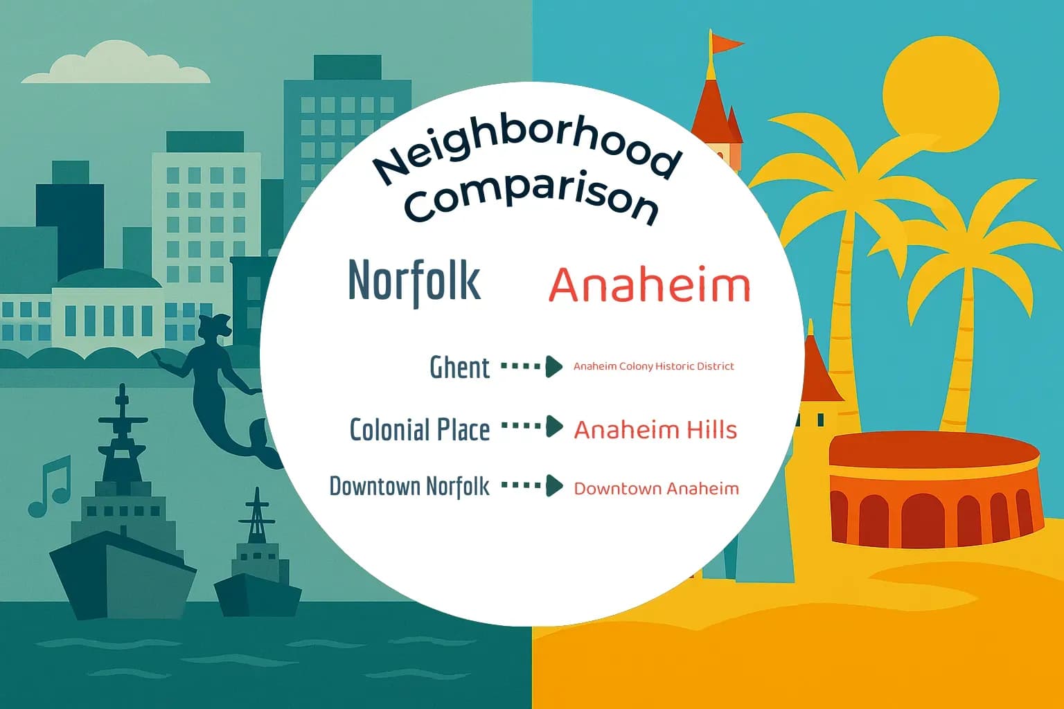 Norfolk vs Anaheim Neighborhood Comparison
