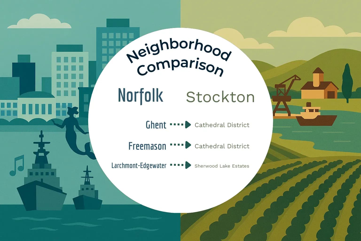 Norfolk vs Stockton Neighborhood Comparison