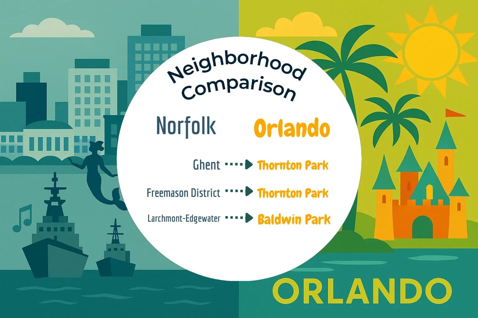 Norfolk vs Orlando Neighborhood Comparison