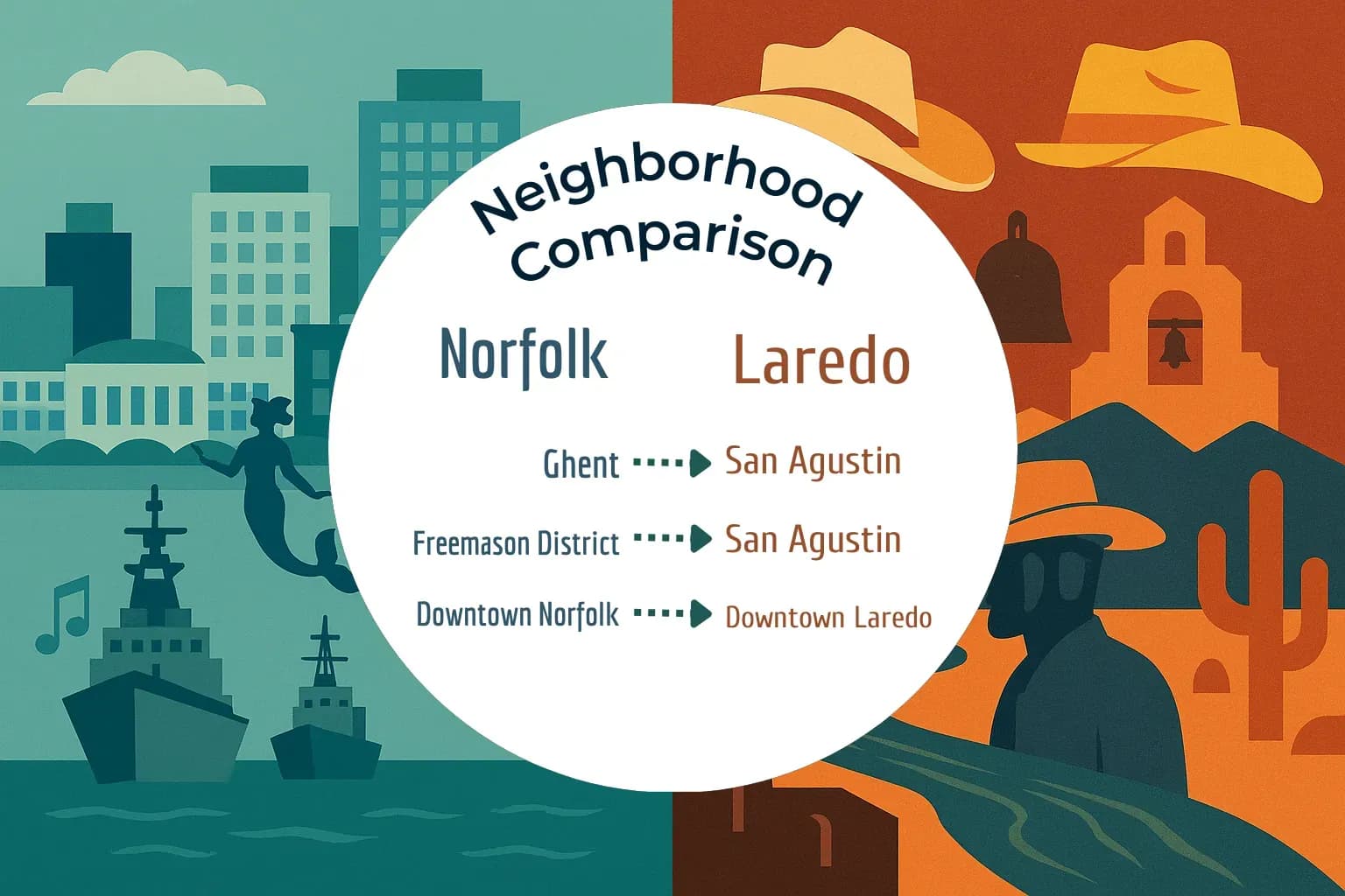 Norfolk vs Laredo Neighborhood Comparison