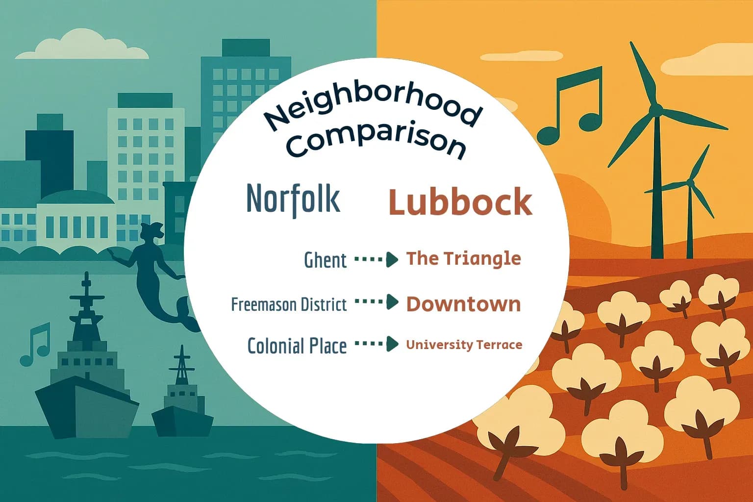 Norfolk vs Lubbock Neighborhood Comparison