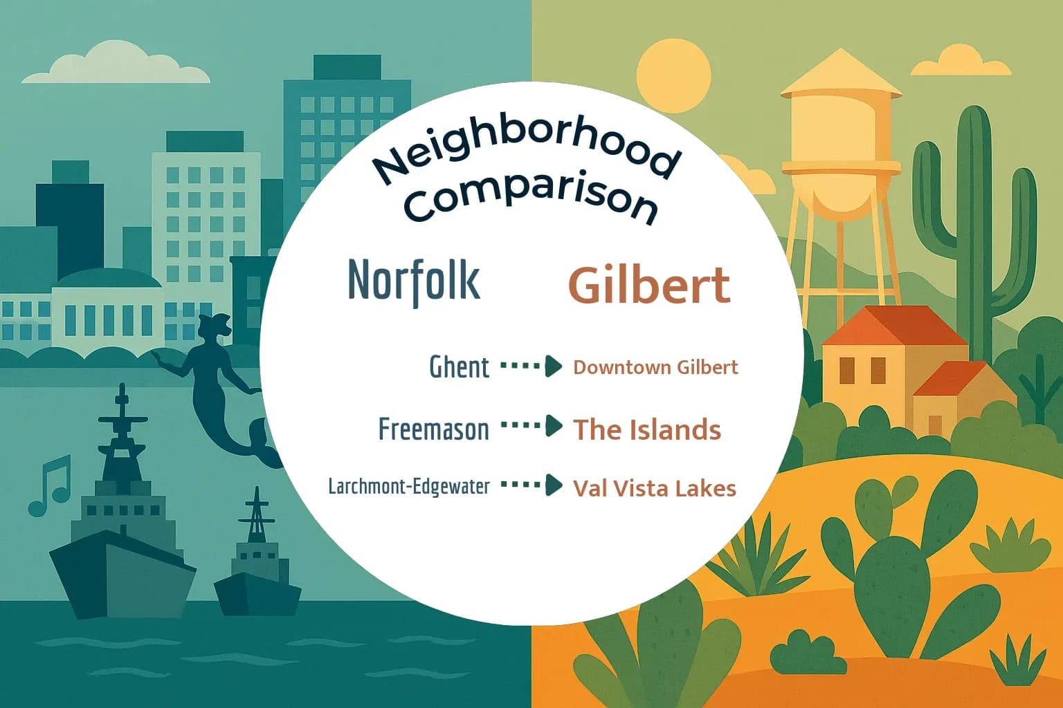 Norfolk vs Gilbert Neighborhood Comparison