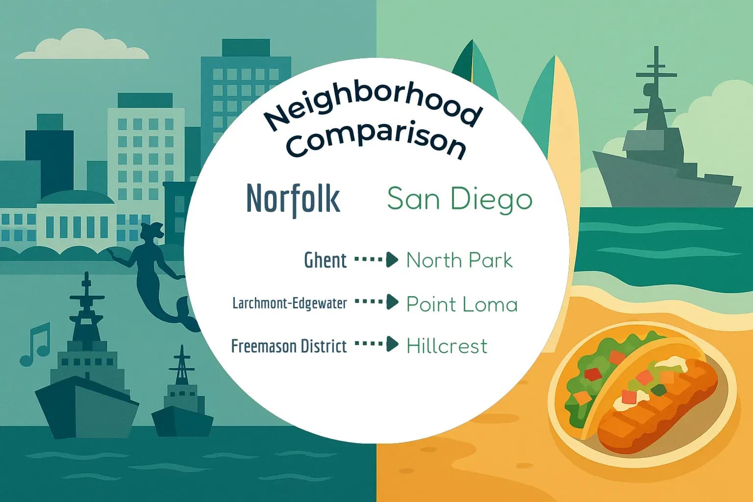 Norfolk vs San Diego Neighborhood Comparison