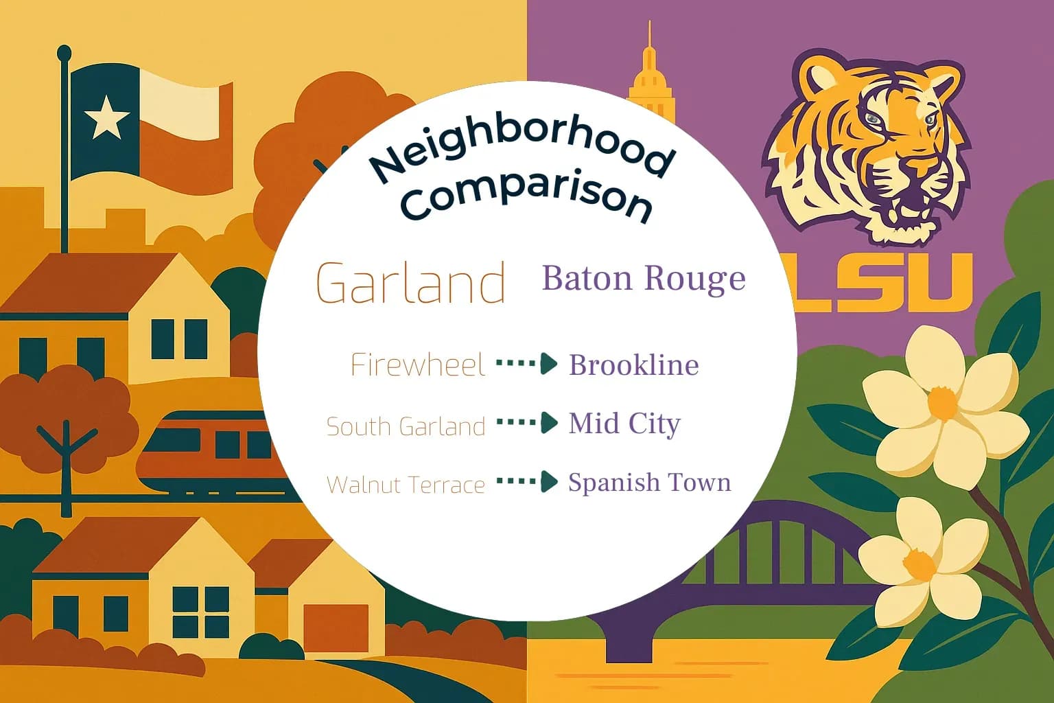 Garland vs Baton Rouge Neighborhood Comparison