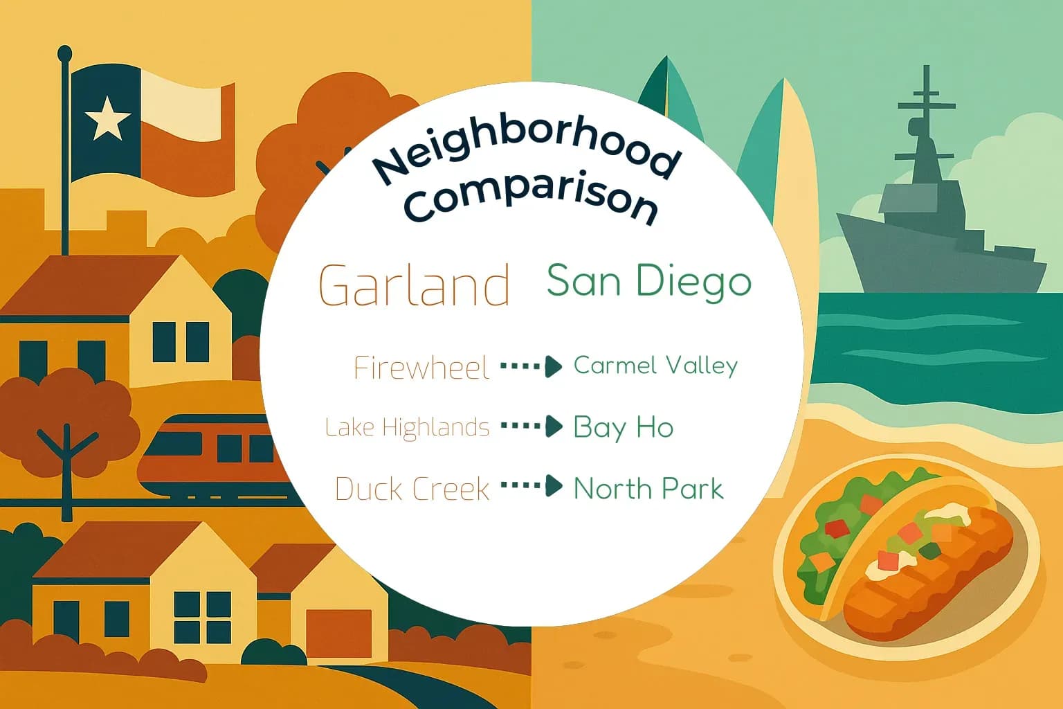 Garland vs San Diego Neighborhood Comparison