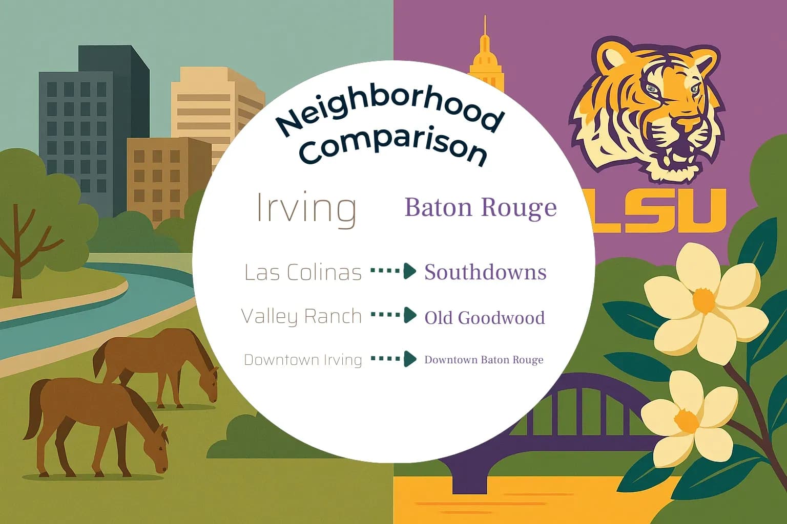 Irving vs Baton Rouge Neighborhood Comparison