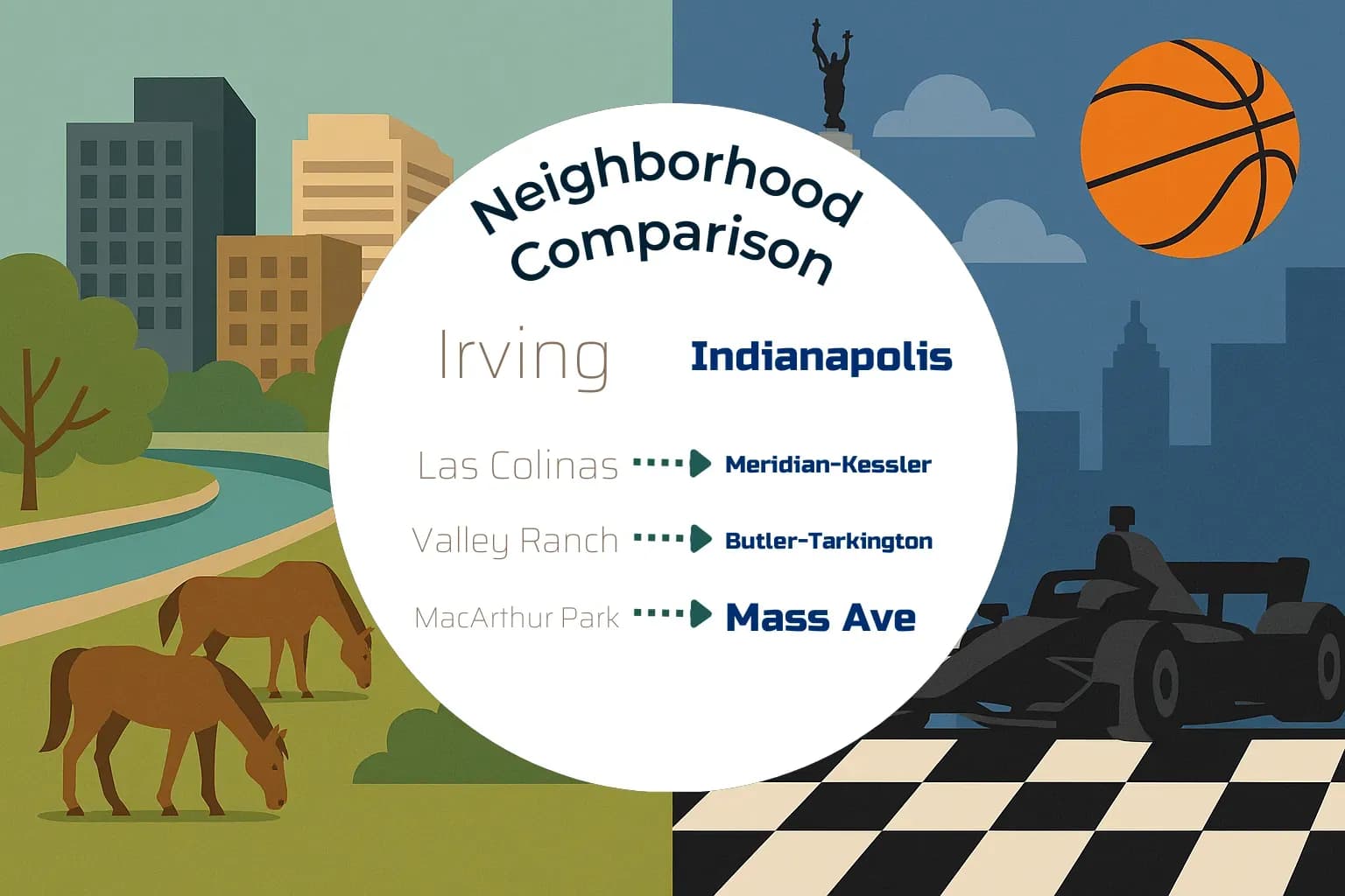 Irving vs Indianapolis Neighborhood Comparison