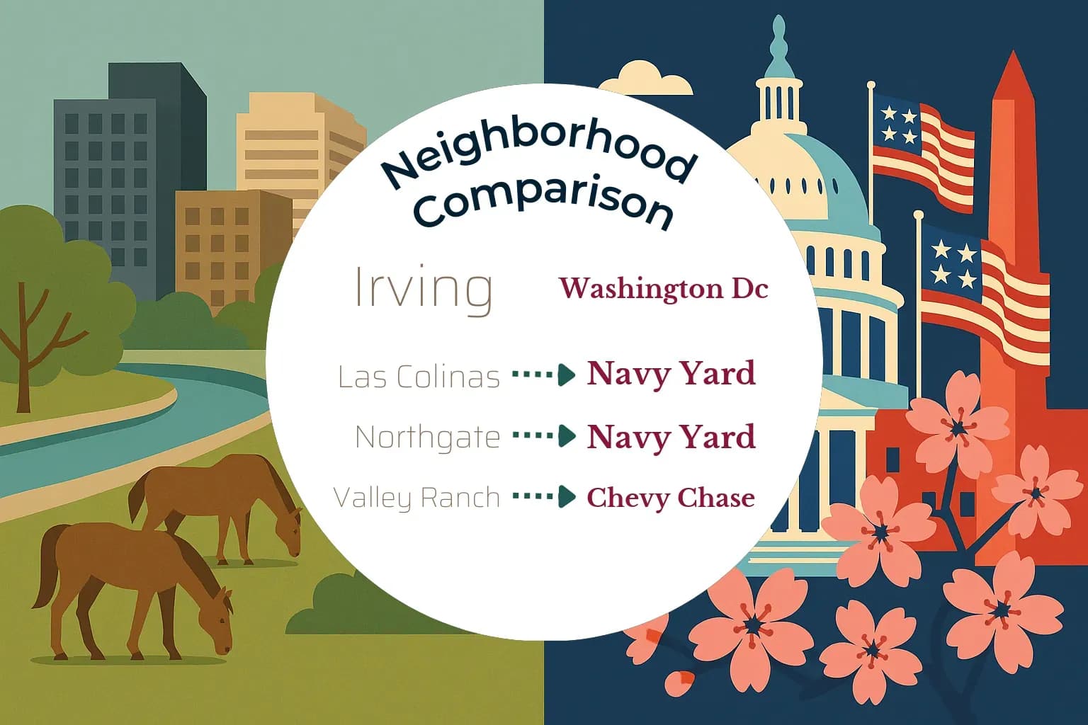 Irving vs Washington DC Neighborhood Comparison