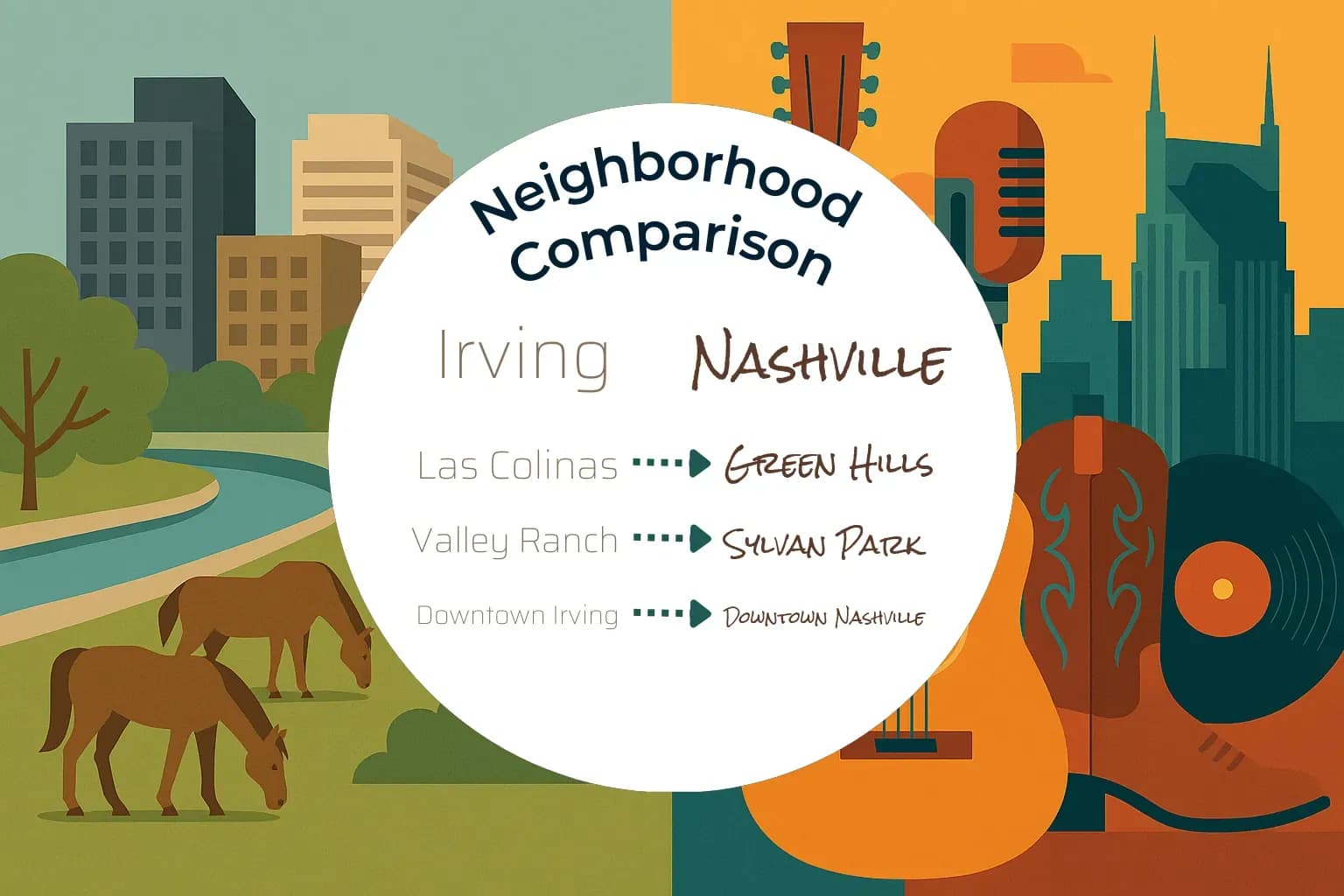 Irving vs Nashville Neighborhood Comparison