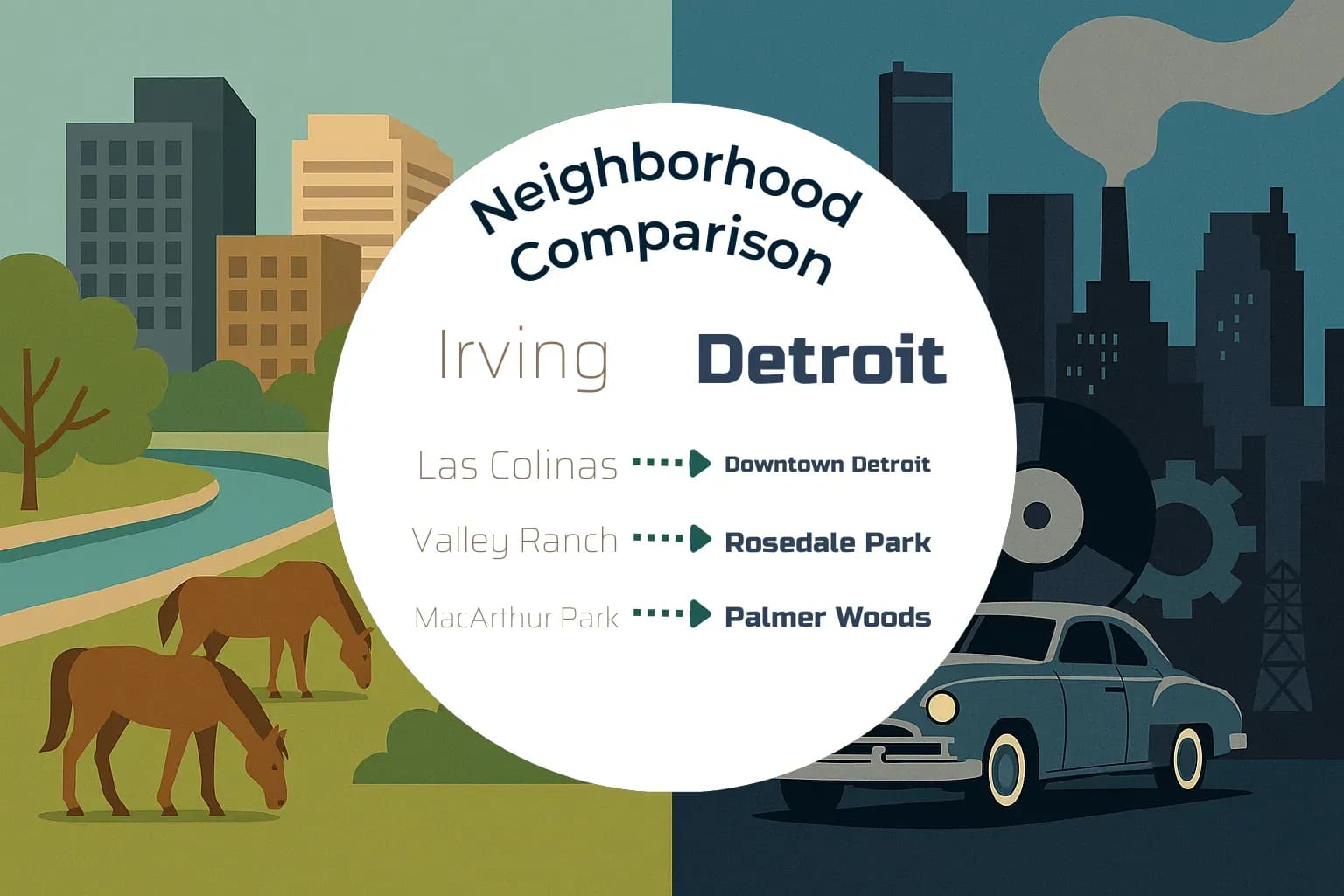 Irving vs Detroit Neighborhood Comparison