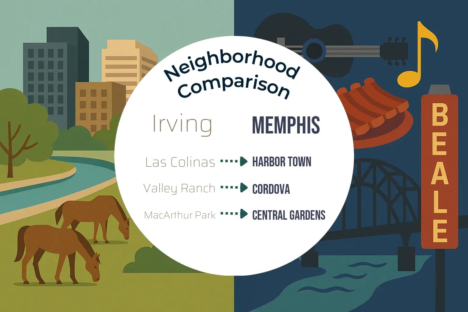 Irving vs Memphis Neighborhood Comparison