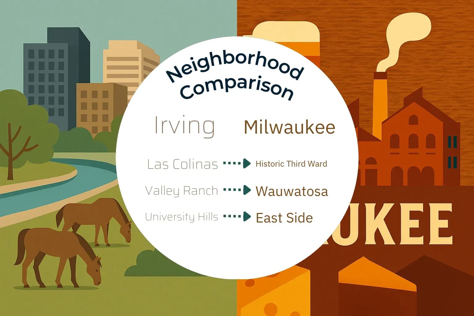 Irving vs Milwaukee Neighborhood Comparison