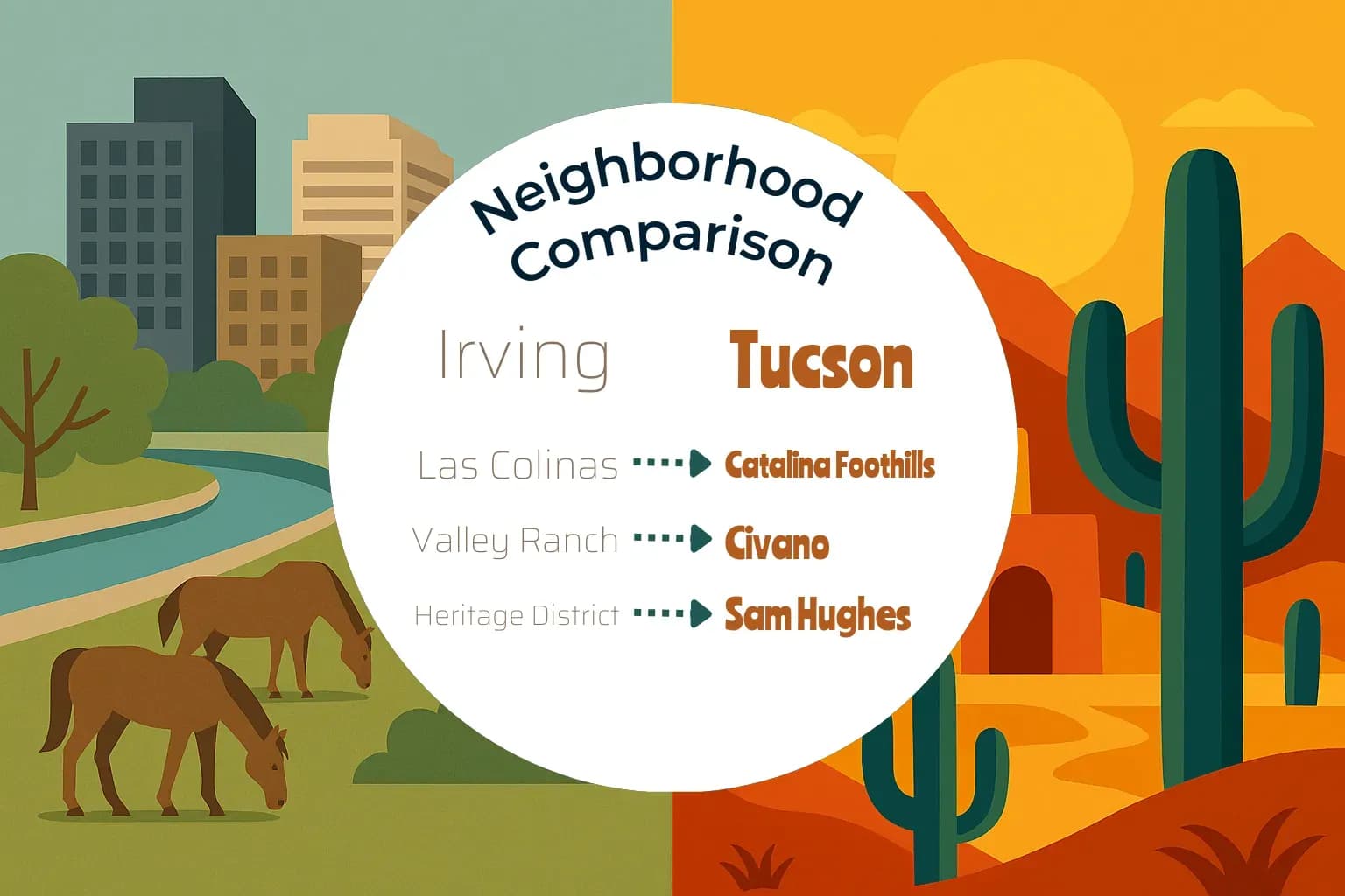 Irving vs Tucson Neighborhood Comparison