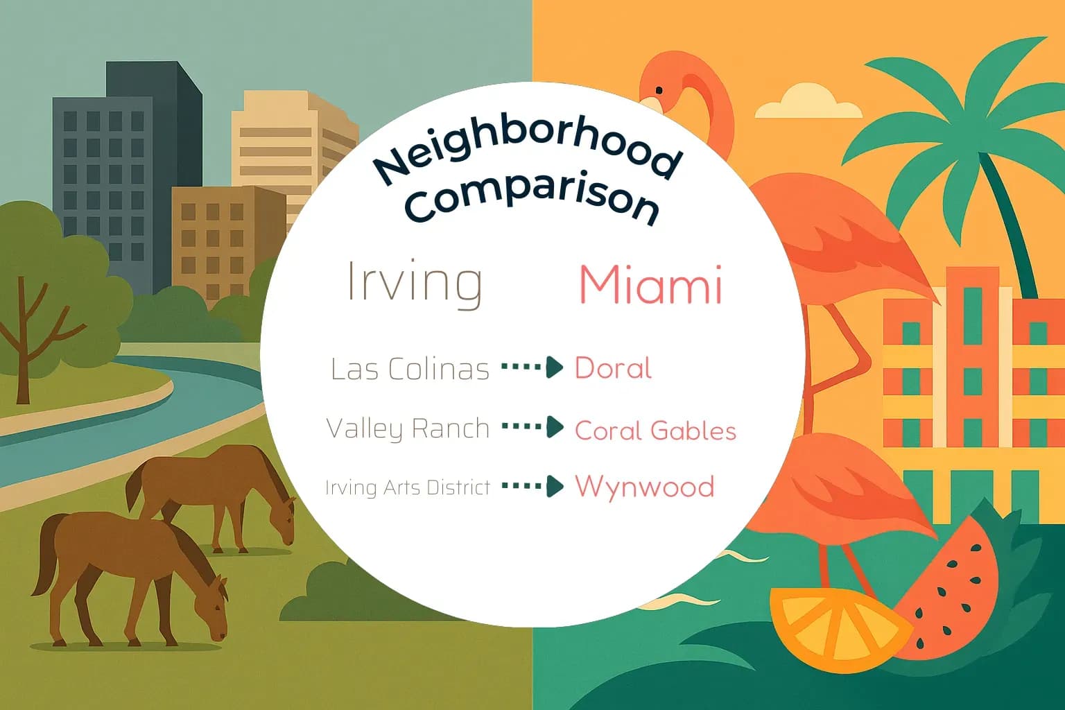 Irving vs Miami Neighborhood Comparison