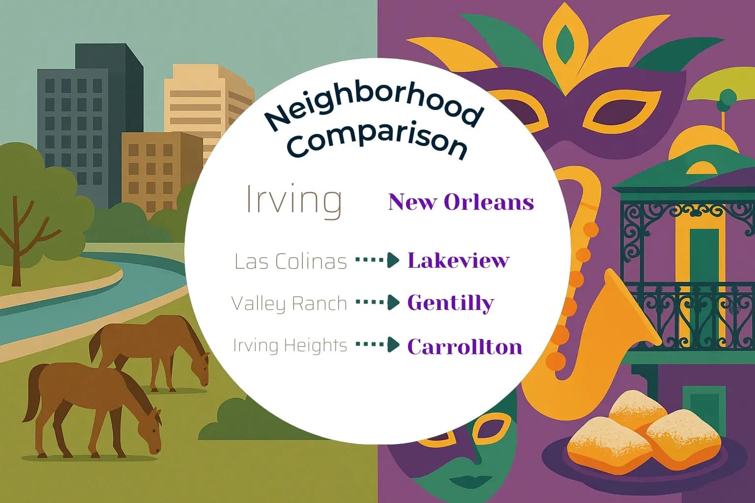 Irving vs New Orleans Neighborhood Comparison
