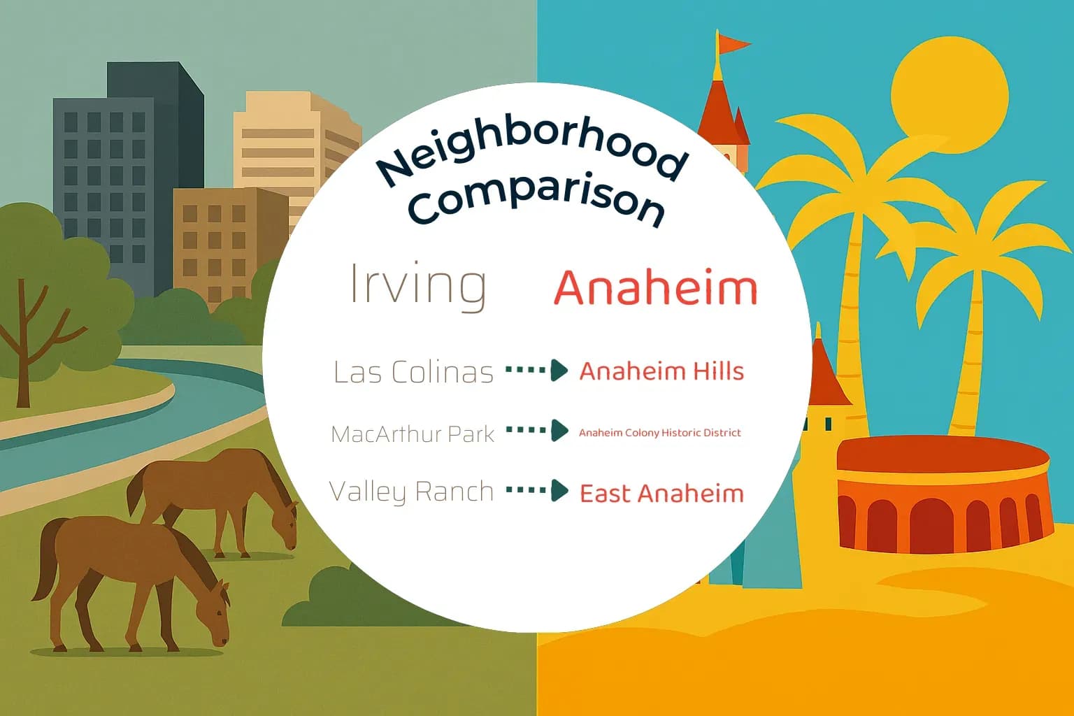 Irving vs Anaheim Neighborhood Comparison