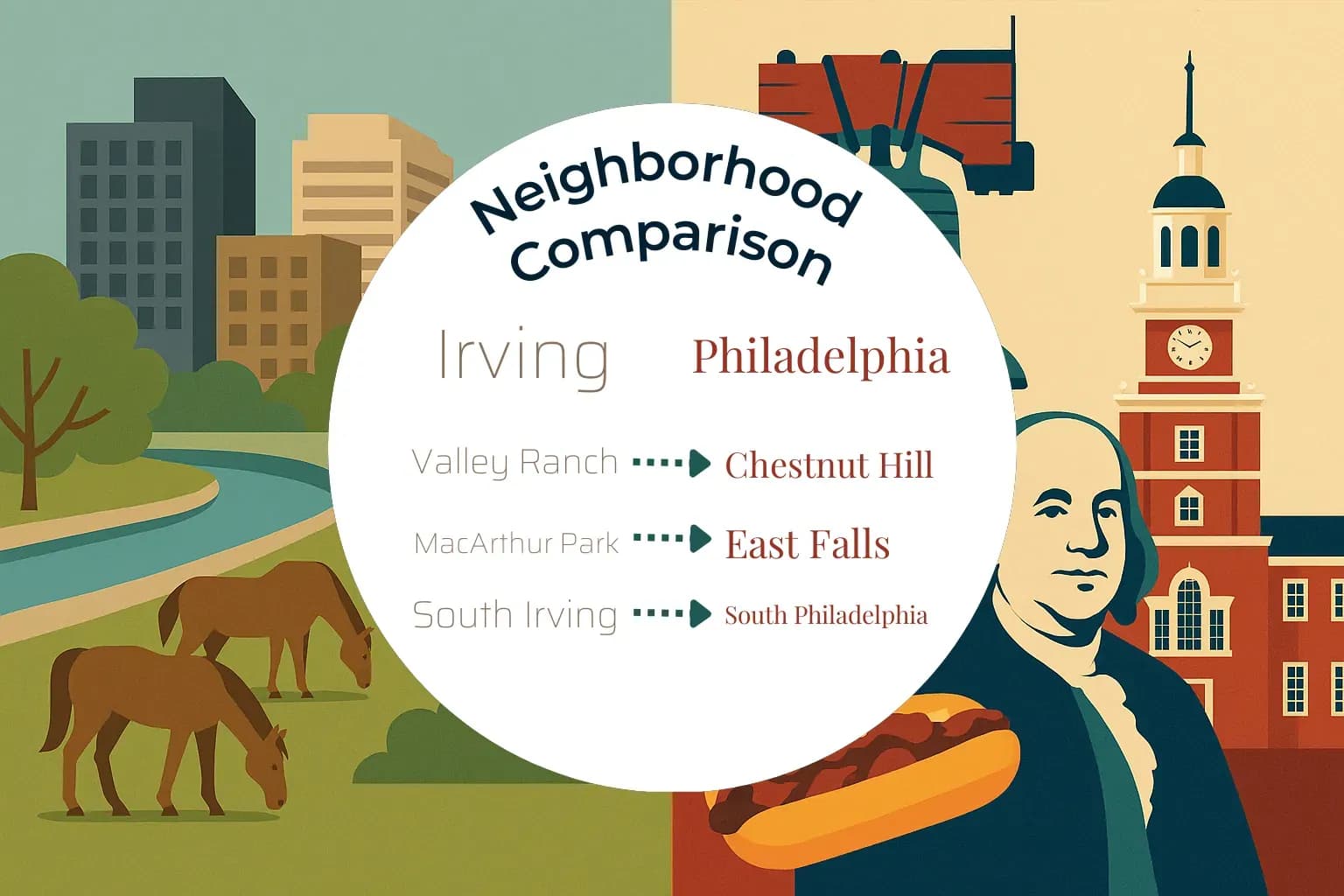 Irving vs Philadelphia Neighborhood Comparison