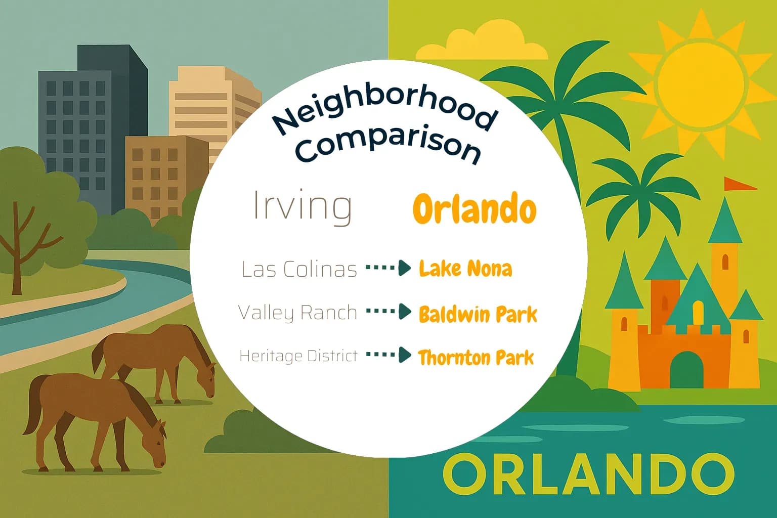 Irving vs Orlando Neighborhood Comparison