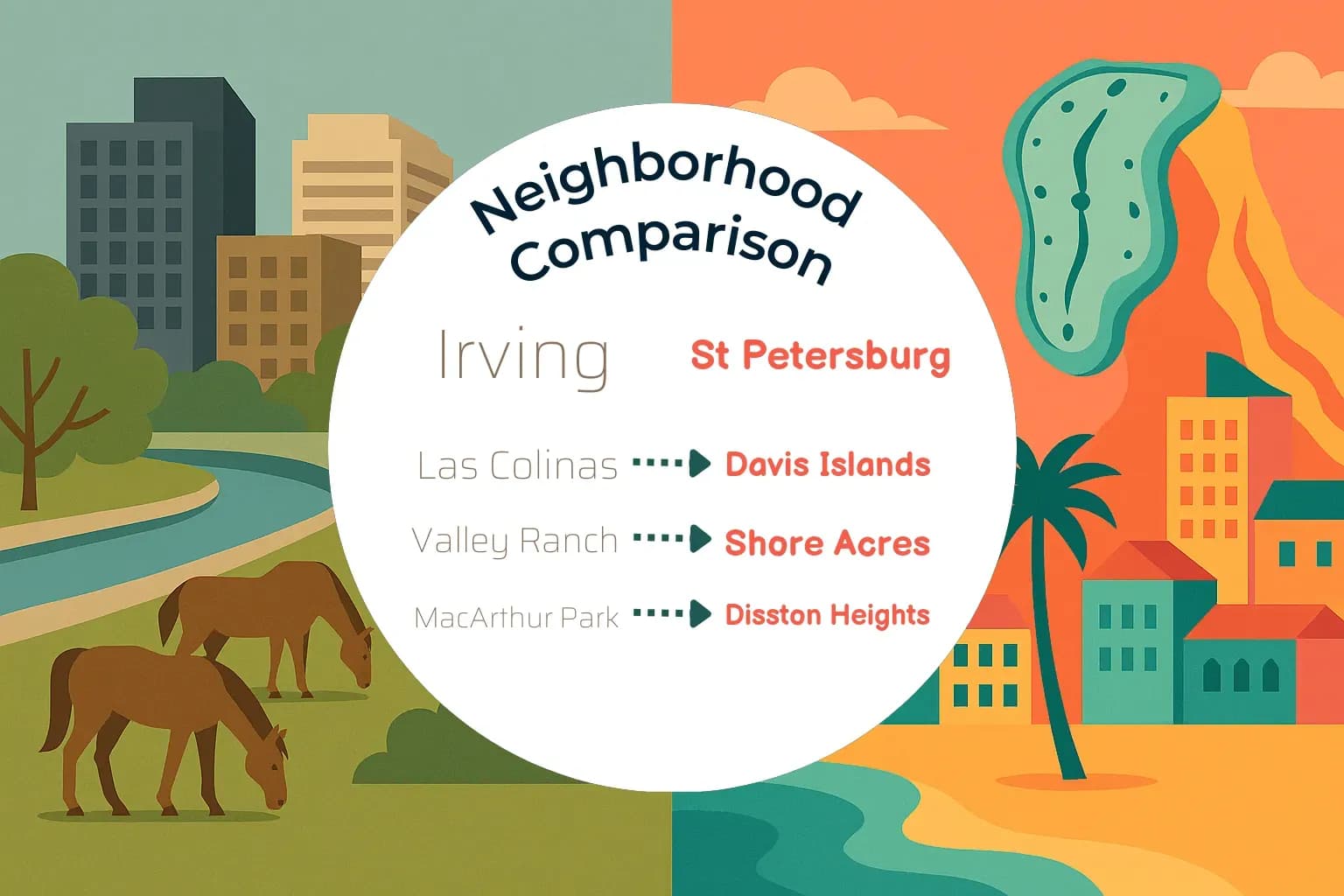 Irving vs St. Petersburg Neighborhood Comparison
