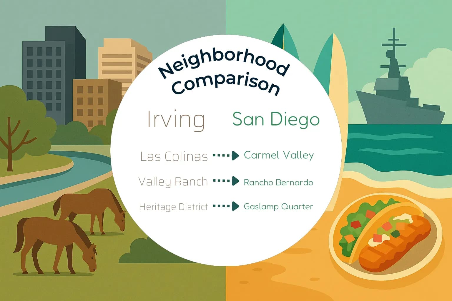 Irving vs San Diego Neighborhood Comparison
