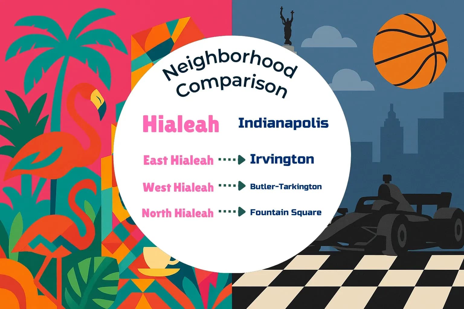 Hialeah vs Indianapolis Neighborhood Comparison