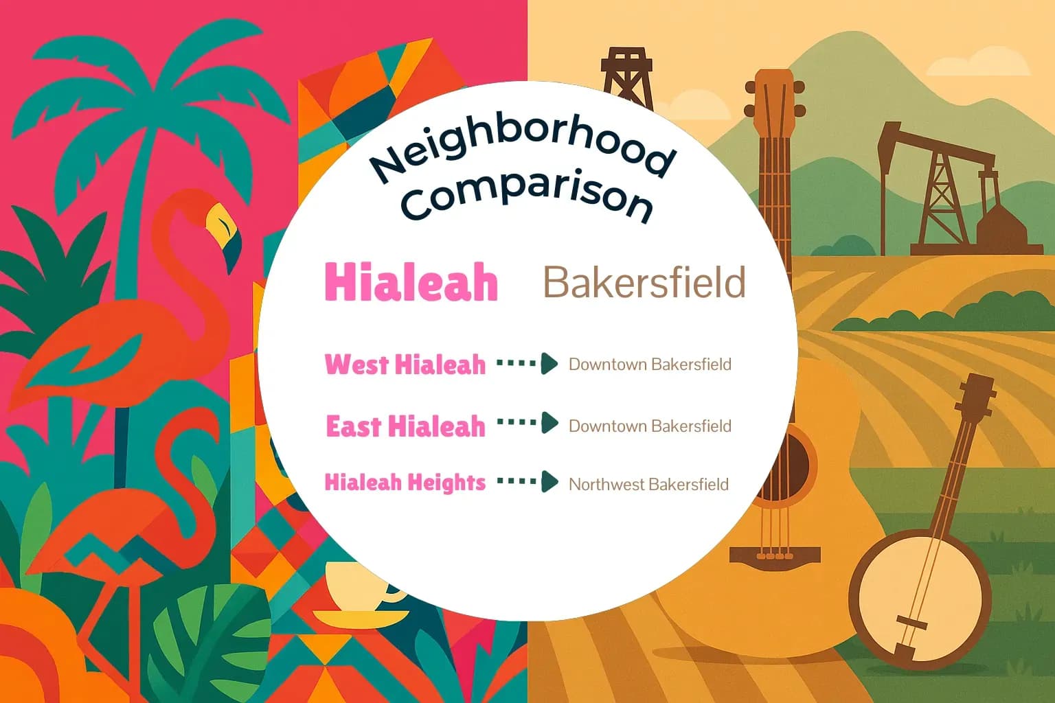 Hialeah vs Bakersfield Neighborhood Comparison