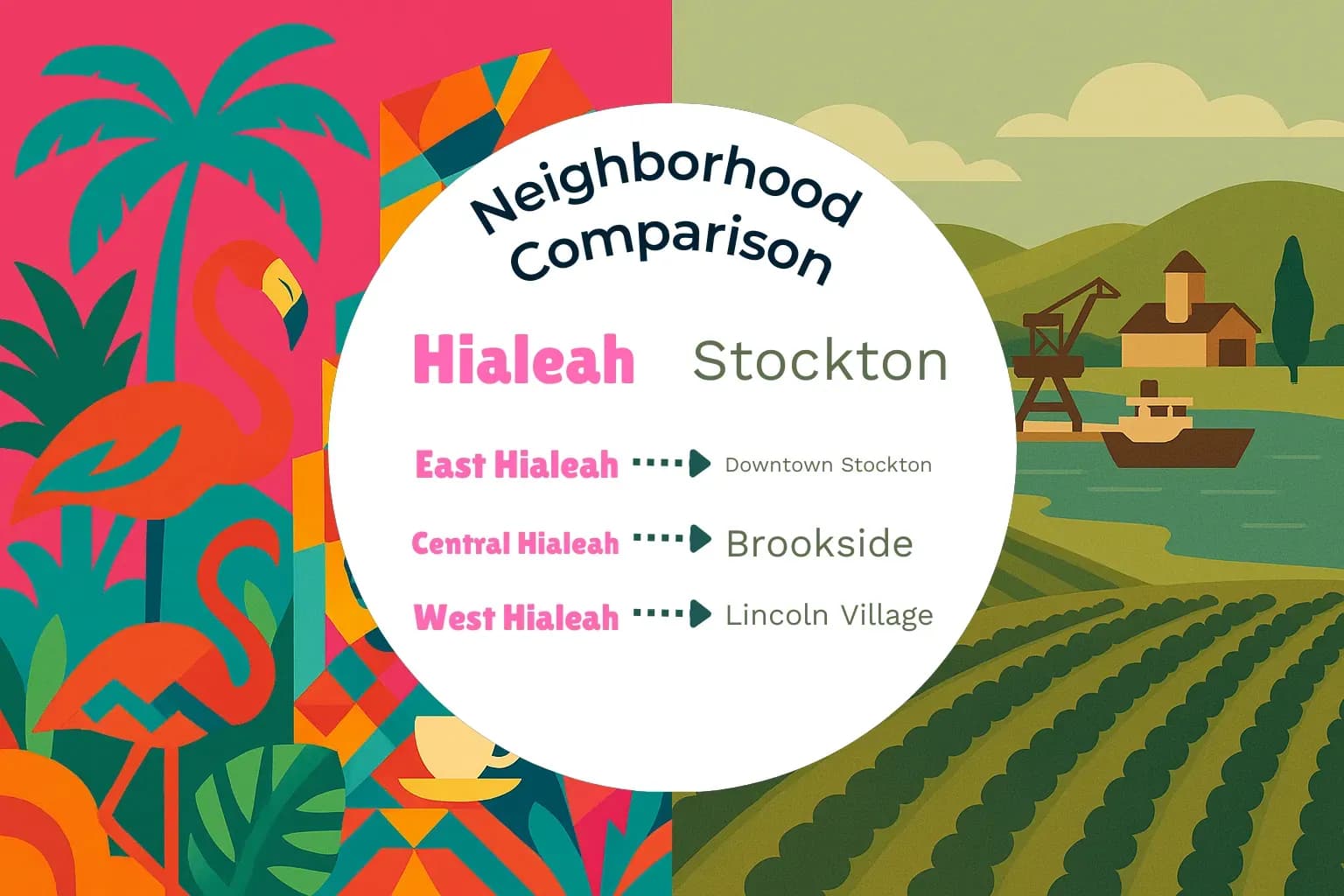 Hialeah vs Stockton Neighborhood Comparison