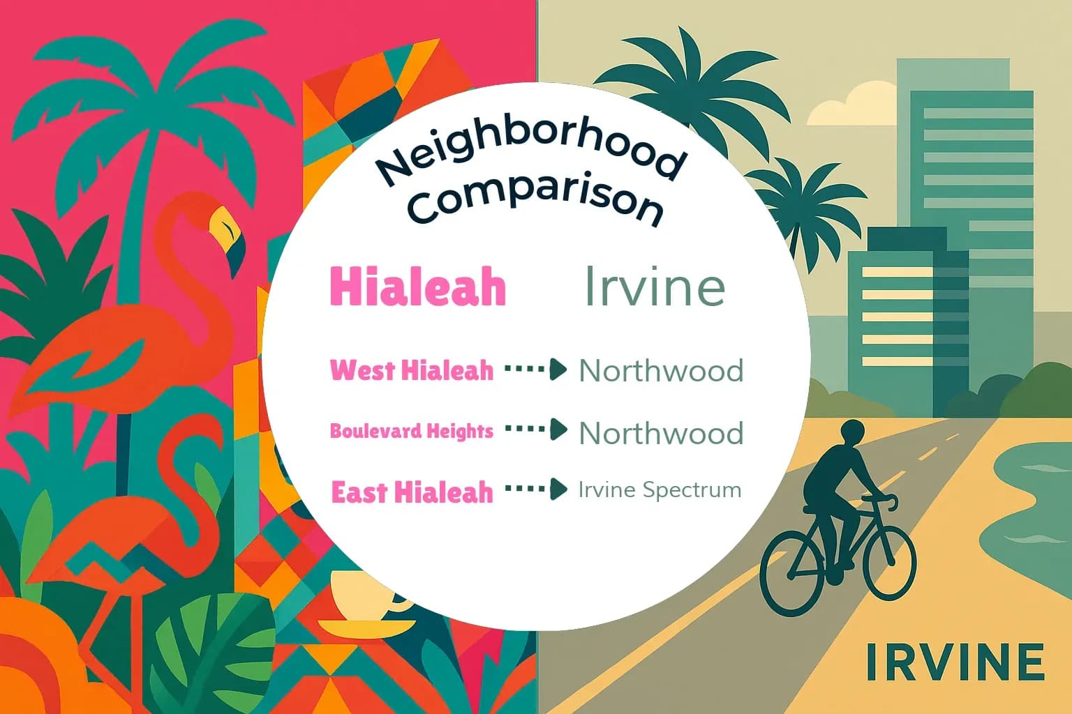 Hialeah vs Irvine Neighborhood Comparison