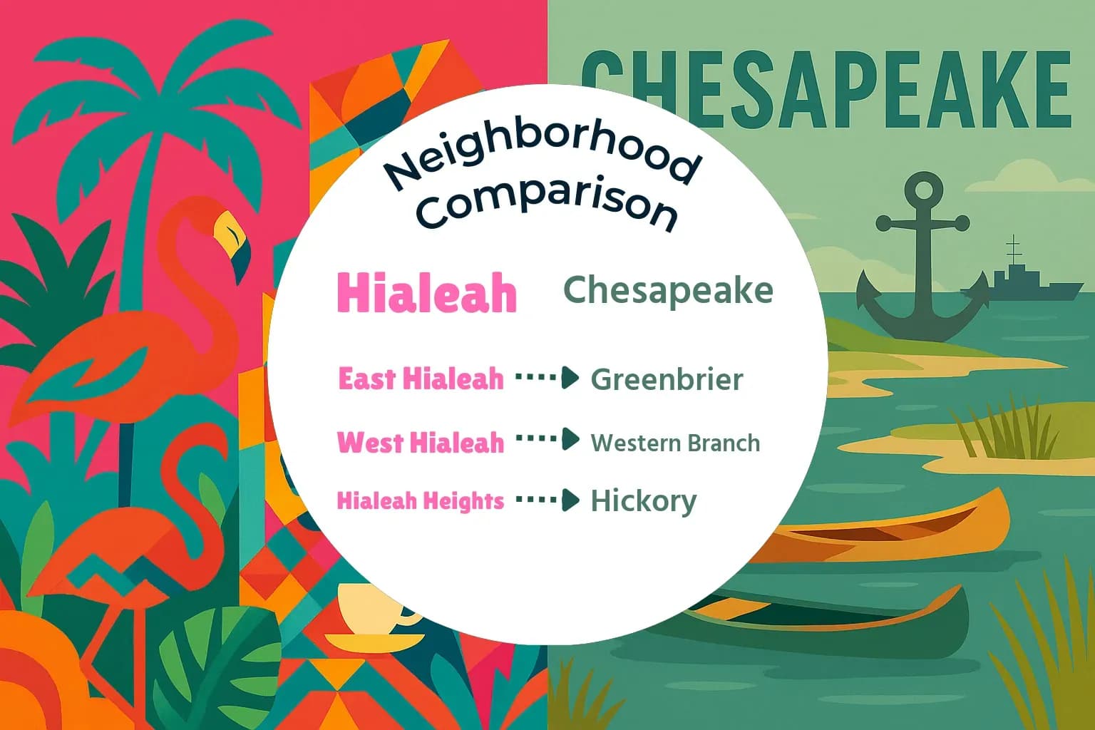 Hialeah vs Chesapeake Neighborhood Comparison