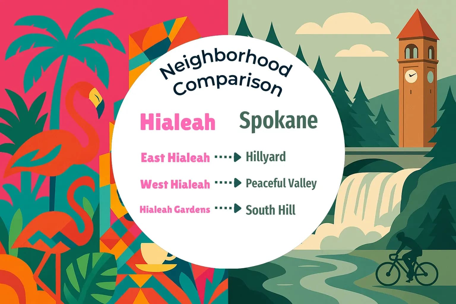 Hialeah vs Spokane Neighborhood Comparison