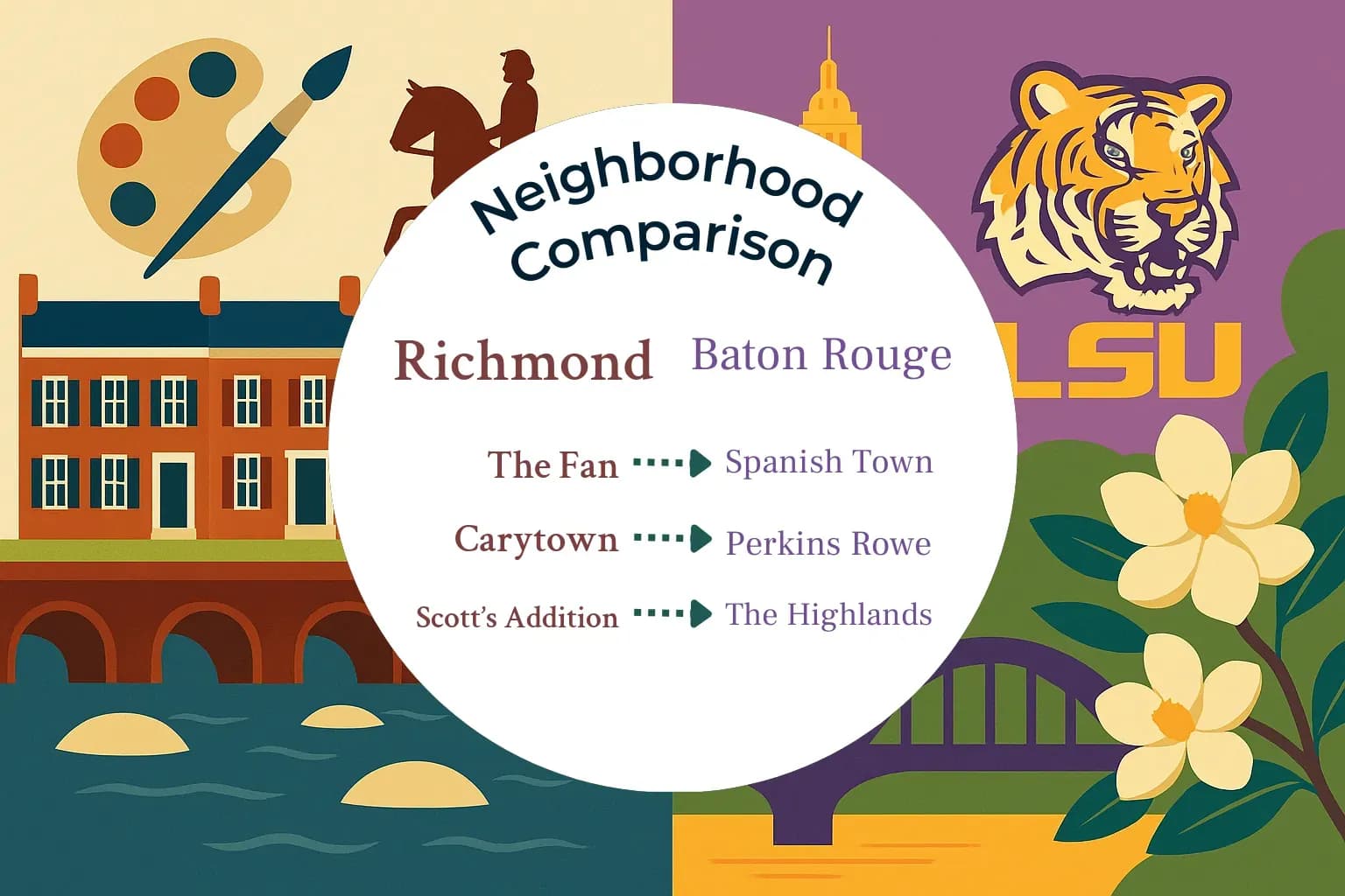 Richmond vs Baton Rouge Neighborhood Comparison