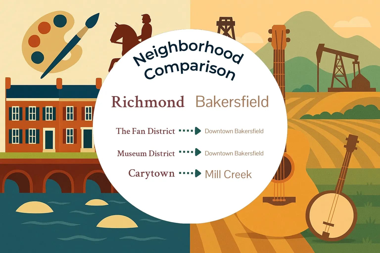 Richmond vs Bakersfield Neighborhood Comparison