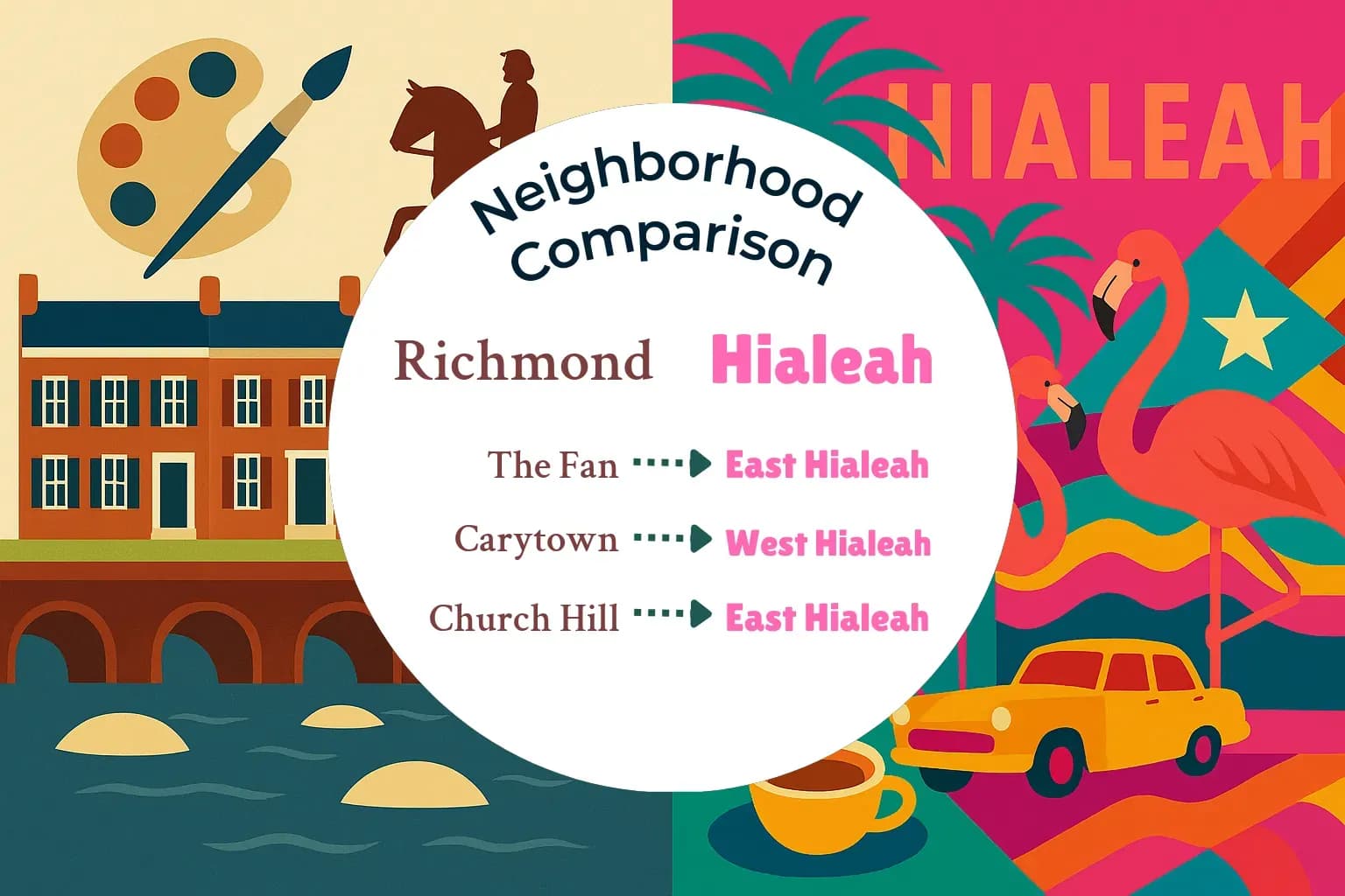 Richmond vs Hialeah Neighborhood Comparison