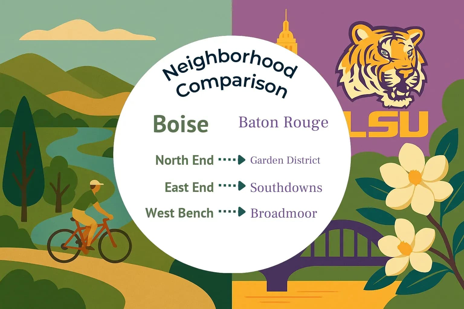 Boise vs Baton Rouge Neighborhood Comparison