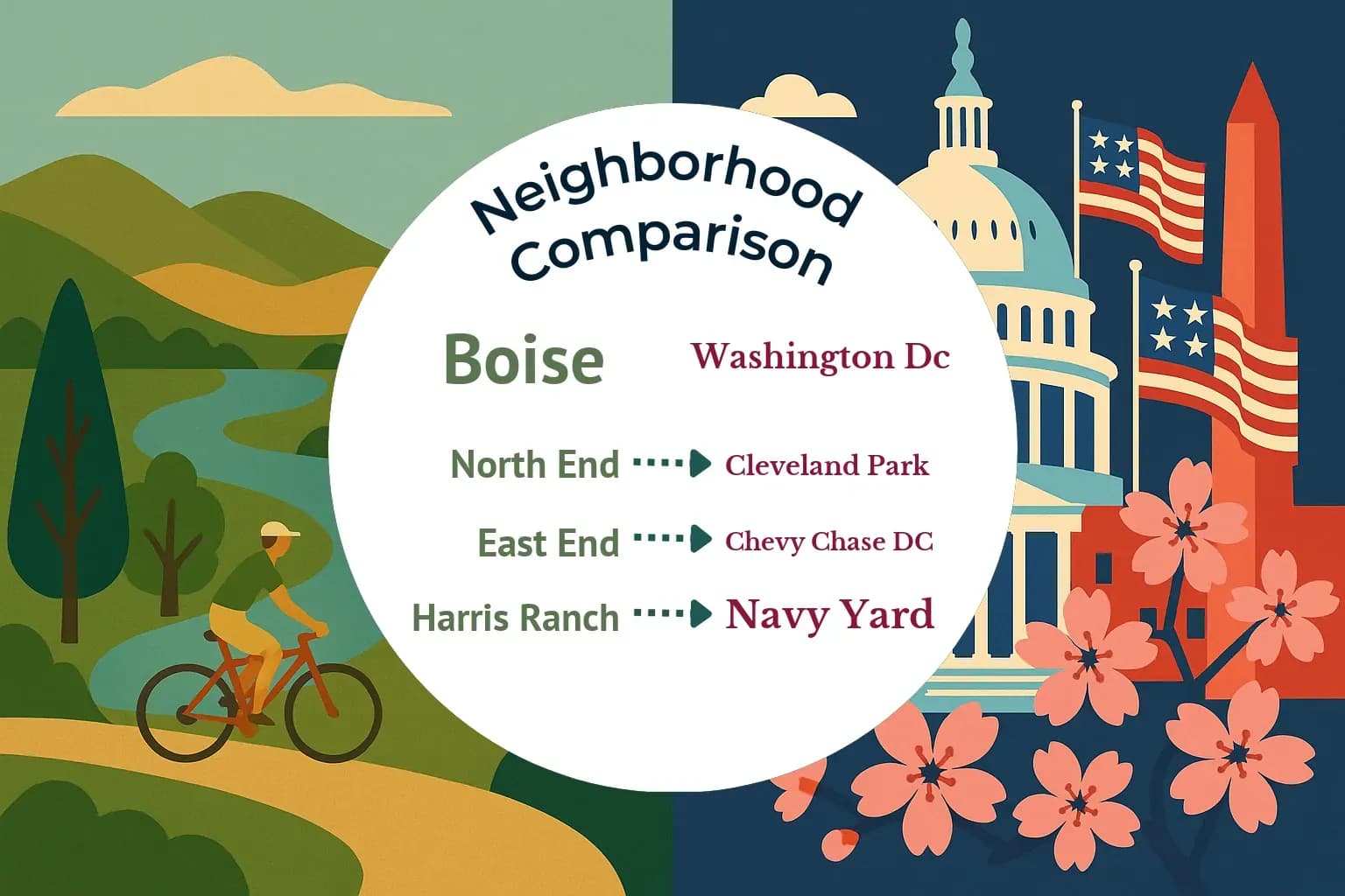Boise vs Washington DC Neighborhood Comparison
