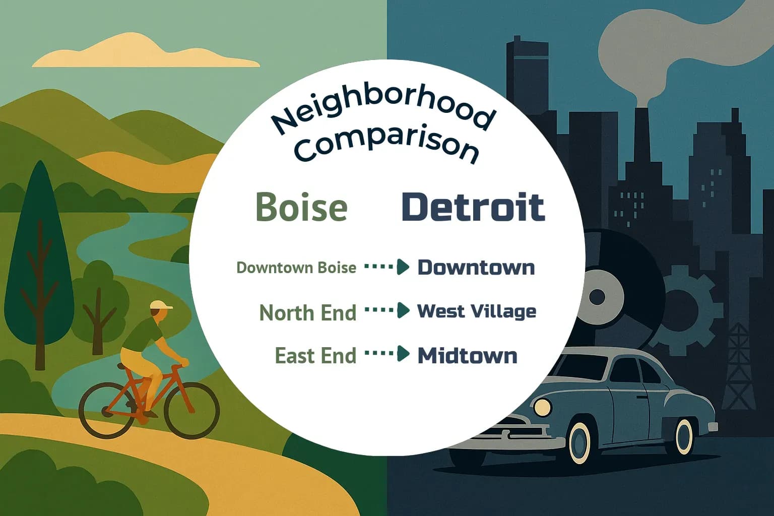 Boise vs Detroit Neighborhood Comparison