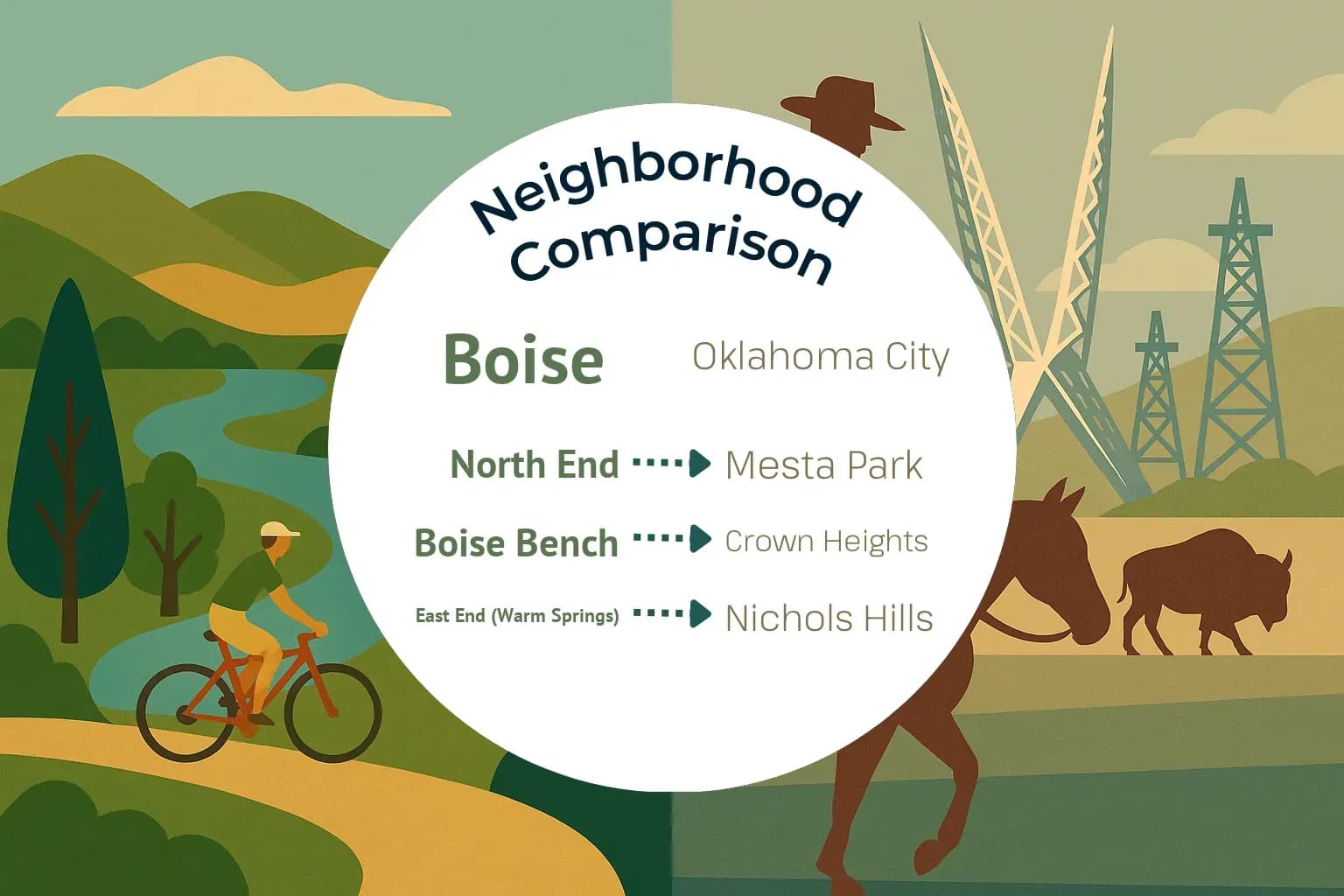 Boise vs Oklahoma City Neighborhood Comparison